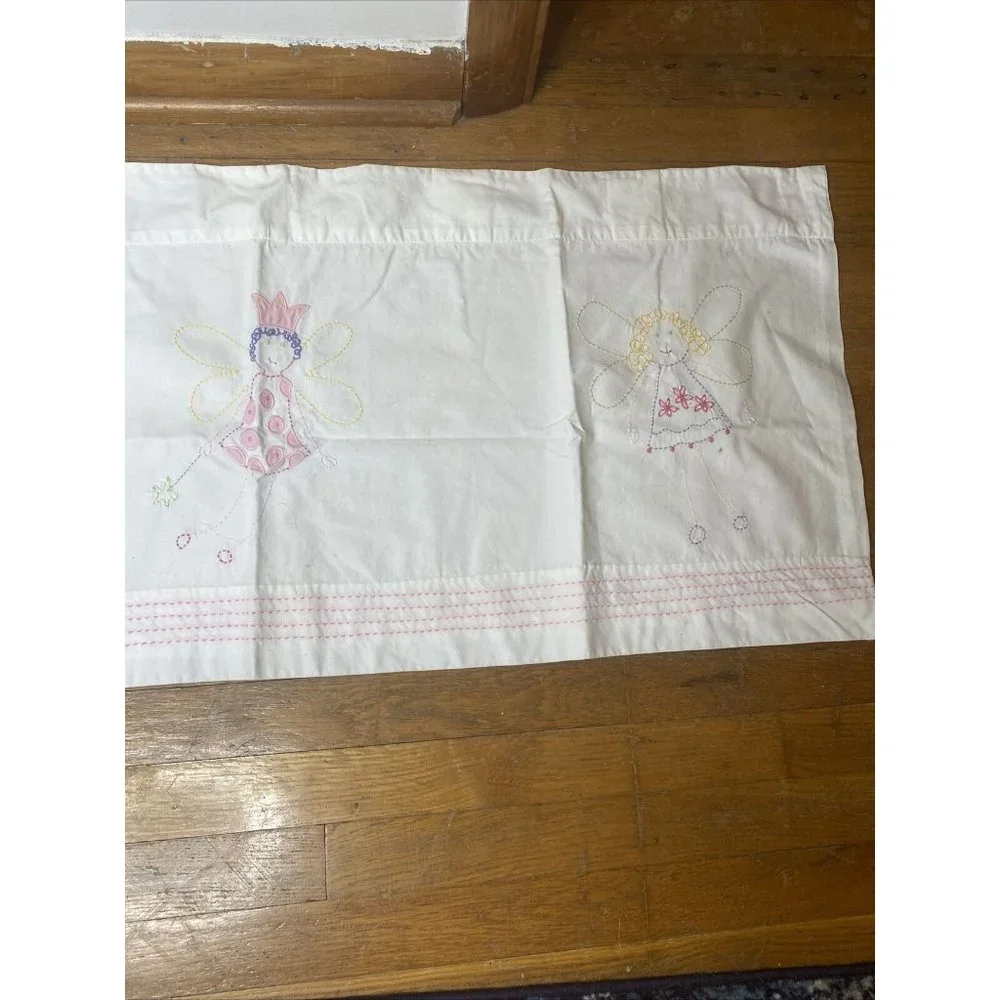 Pottery Barn Kids Valance Curtain Fairy Princess Embroidered Pink Purple 18
